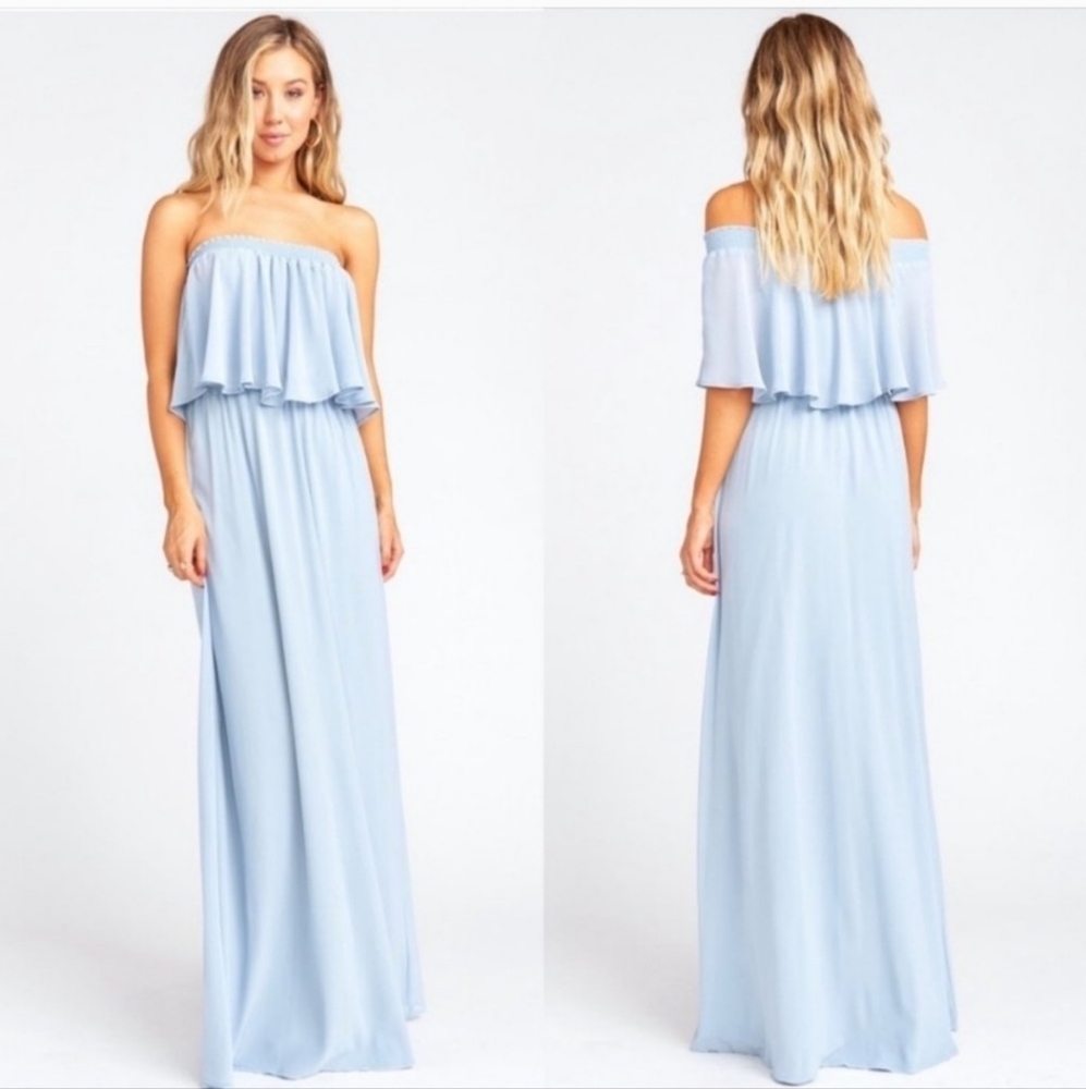 NWT Show Me Your MuMu Hacienda maxi dress steel blue